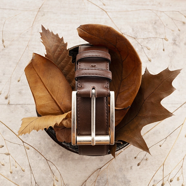 Autumn lifestyle product photography with belt